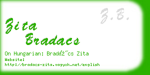 zita bradacs business card